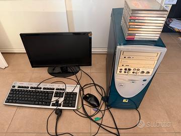 Lotto PC Vintage Funzionante + Giochi + Monitor