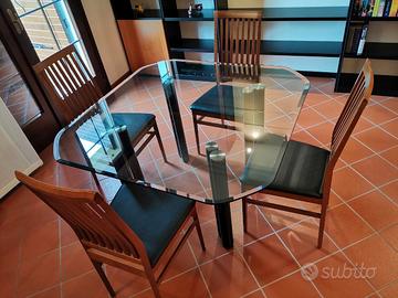 TAVOLO QUADRATO IN CRISTALLO mod. Eta Beta di Zanu