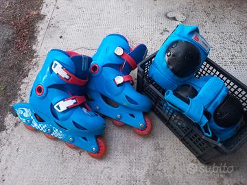 patini+casco+protezioni  per bambini 