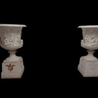 Coppia di grandi vasi in ghisa monumentali vaso a