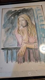 LITOGRAFIA VITTORIO MIELE 1980 - "DONNA ALLA FINES