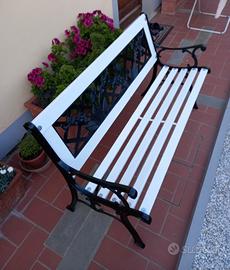 panchina in legno e ghisa 