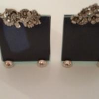 Mini portafoto vetro/metallo 3x3 cm