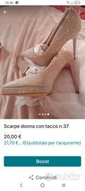 scarpe donna strass con tacco 