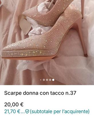 scarpe donna strass con tacco 