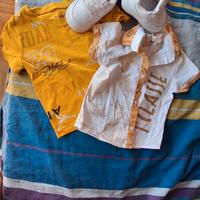 2 paggio di scarpe camicia e maglia