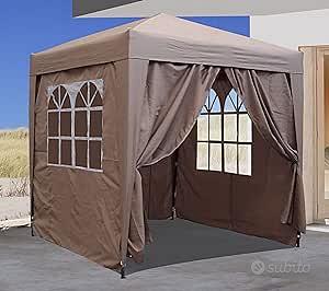 QUICK STAR Gazebo Pop-Up 2 x 2 m Beige con 4 fianc