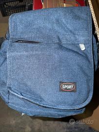 Borsello a tracolla blu effetto jeans Sport