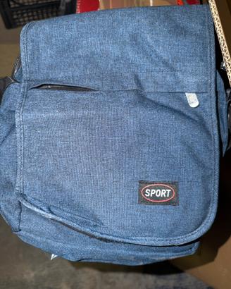 Borsello a tracolla blu effetto jeans Sport