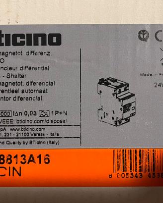 Interruttore magnetotermico BTicino nuovo