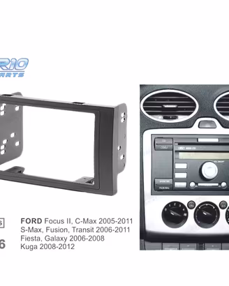 TELAIO NERO RADIO 2-DIN PER FORD FOCUS C-MAX S-MAX