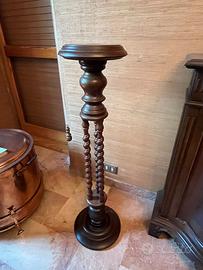 Colonnina / portavaso in legno tornito