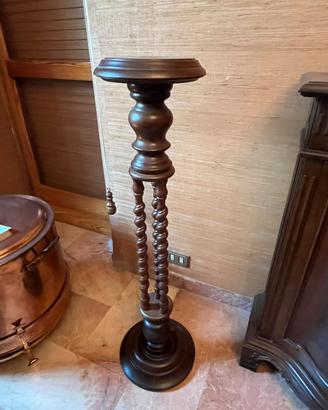 Colonnina / portavaso in legno tornito