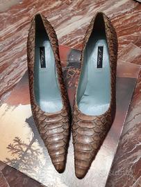 DECOLLETE Donna PITONE TG. 41 Vera Pelle