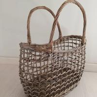 Borsa/cesta in vimini intrecciato. Artigianato.