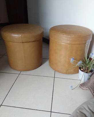 
Pouf poggiapiedi rotondo beige vintage