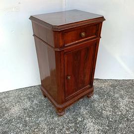 Comodino antico, mobiletto a colonna, fine '800