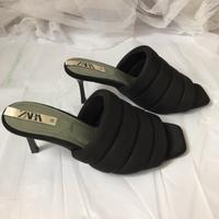 Sandali imbottiti ZARA neri 38 tacco scultura