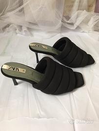 Sandali imbottiti ZARA neri 38 tacco scultura