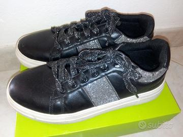 Scarpe donna n.37 nuove,nere-glitter