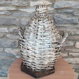 Damigiana intrecciata alluminio vintage 50cm fiasc