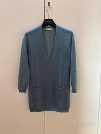 Maglia lunga STEFANEL in Mohair Azzurro XS - Nuova