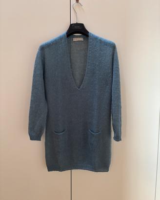 Maglia lunga STEFANEL in Mohair Azzurro XS - Nuova