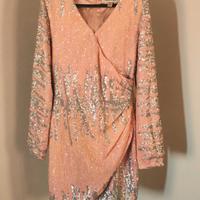 Abito mini Forever New  paillettes rosa  argentato