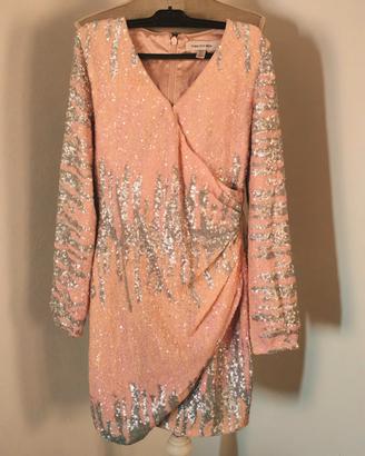 Abito mini Forever New  paillettes rosa  argentato