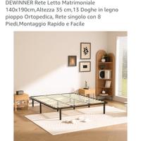Rete con materasso musure 140x190