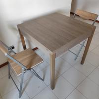 Tavolo con sedie wenghe effetto legno