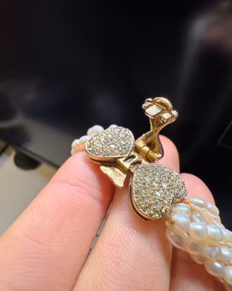 Collana di perle di fiume vere placcata in oro