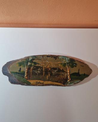 Quadretto souvenir vintage Bled Slovenia