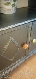Mobiletto ingresso vuota tasche  shabby argento
