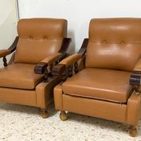 Coppia di poltrone vintage in pelle arredo casa