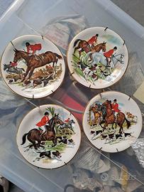 Set 4 piattini decorativi cacce a cavallo inglesi