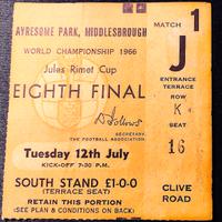 2 BIGLIETTI COPPA RIMET MONDIALI 1966