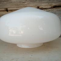 paralume vetro opalino bianco vintage 