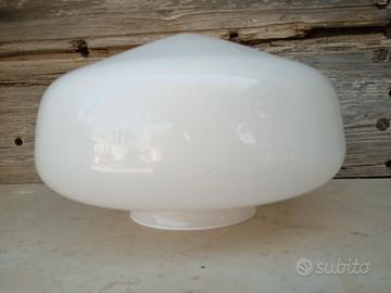 paralume vetro opalino bianco vintage 