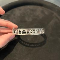 Bracciale rigido argento nome personalizzato