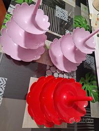 Alzatine tre livelli, 2 rosa e uno rosso 20×23