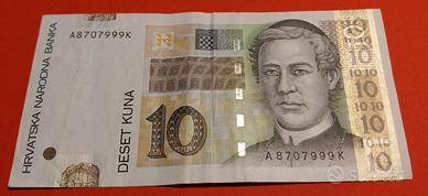 10 KUNA 2001 Croazia banconote