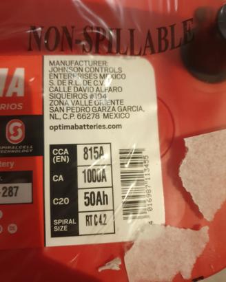 BATTERIA OPTIMA RED TOP RT C 4.2 NUOVA