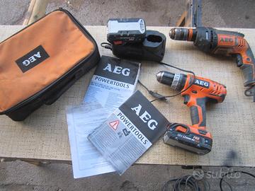 AVVITATORE 18V+TRAPANO-PERC +SMERIGLIATRICE- A.E.G