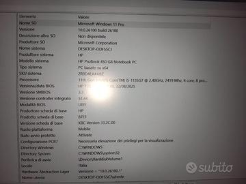 PC portatile Hp Probook 450 G8 I5-1135G7