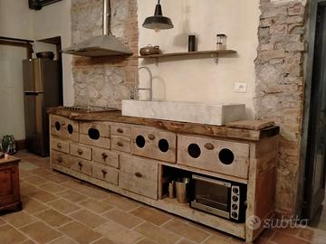 Pastaia originale bancone d'epoca in legno