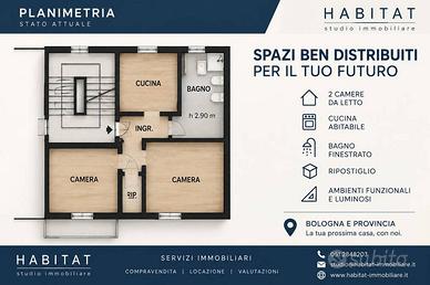 Appartamento di 54 m² con 3 locali e box auto a Bo