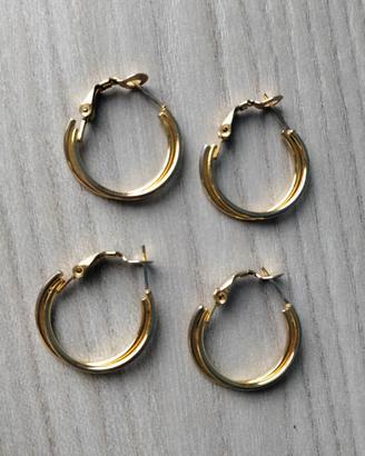 Due coppie di orecchini - Cerchio a doppio anello