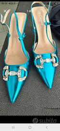 décolleté slingback turchesi metallizzata  N°39