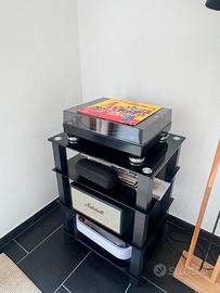 Mobile porta giradischi / Hi-Fi nero con 4 ripiani